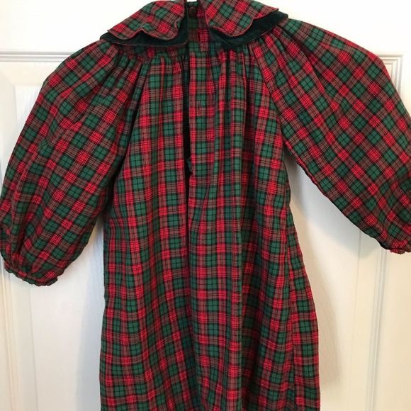 Girls Sophie Dess dress green and red flannel pattern in size 86cm =2.82 feet - Picture 3 of 4